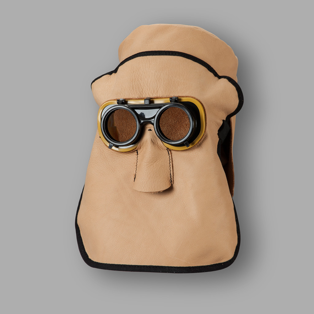 Ledermaske Lederhaube Schweißermaske mit Amigo Brille, Länge Ledermaske Lederhaube Schweißermaske mit Amigo Brille, Länge